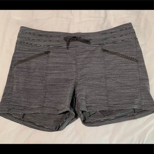 Athleta navy and white stripped soft shorts